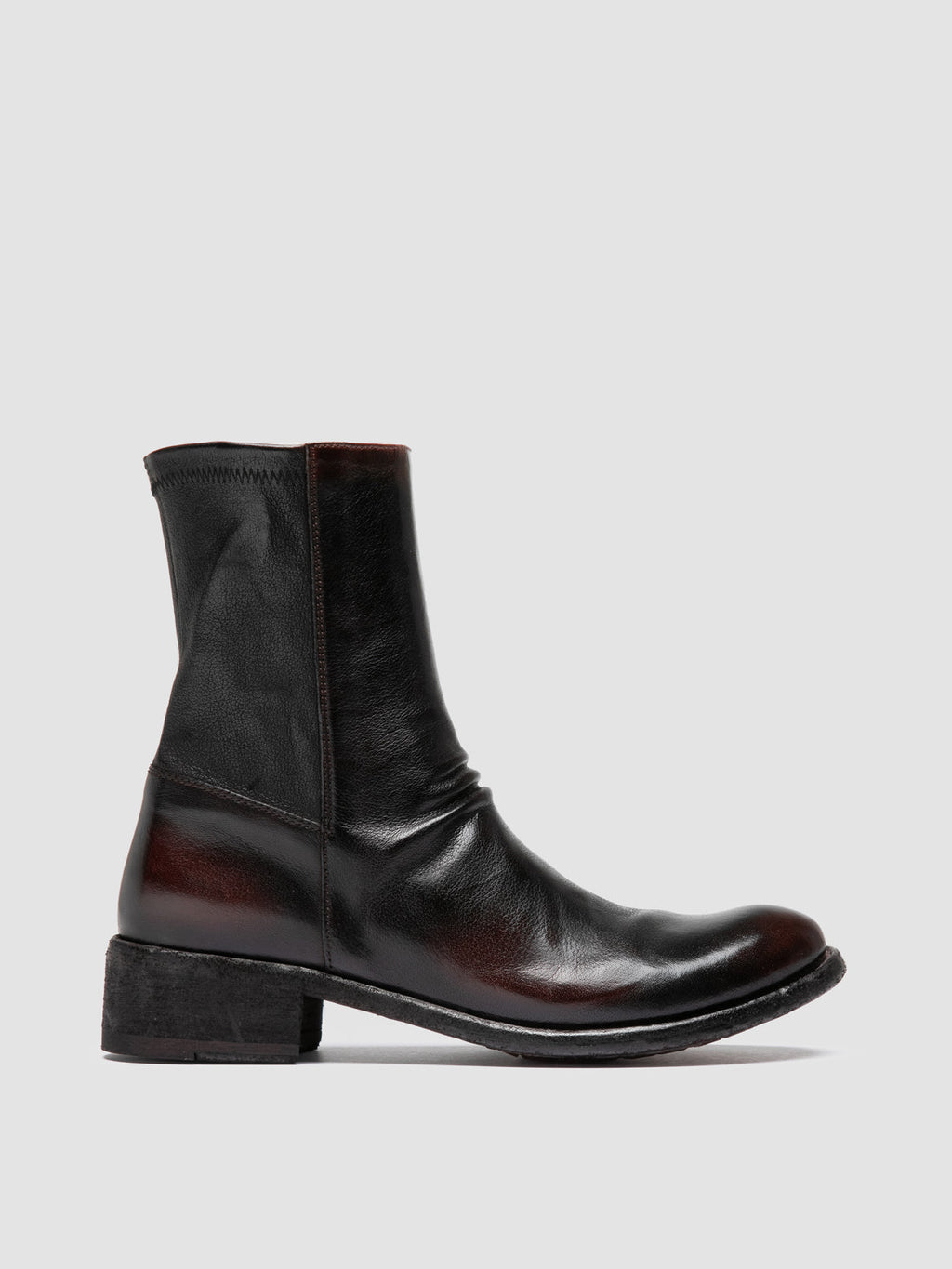 LISON 041 - Burgundy Leather Ankle Boots - image 1,side view