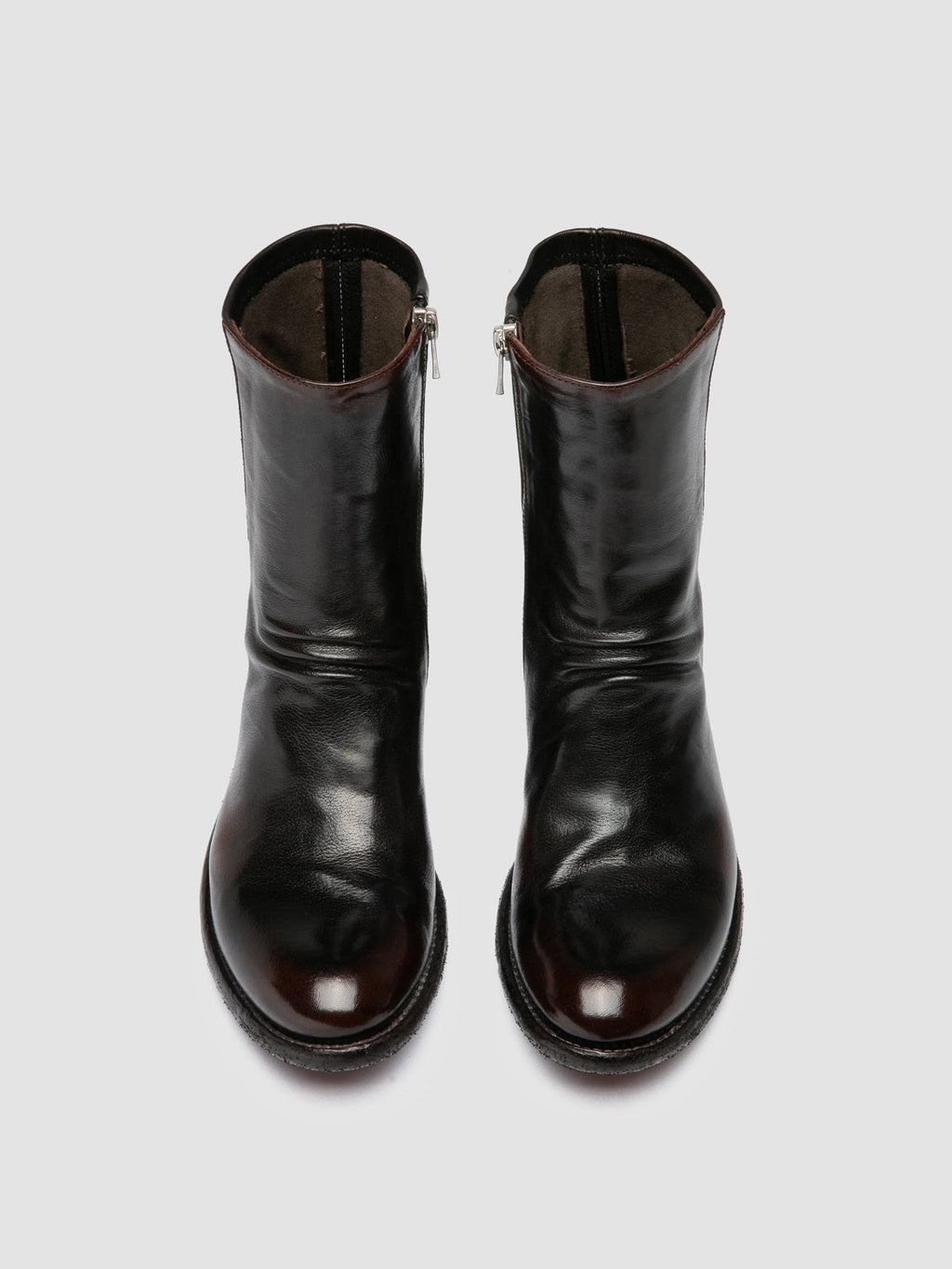 LISON 041 - Burgundy Leather Ankle Boots - image 2,side view
