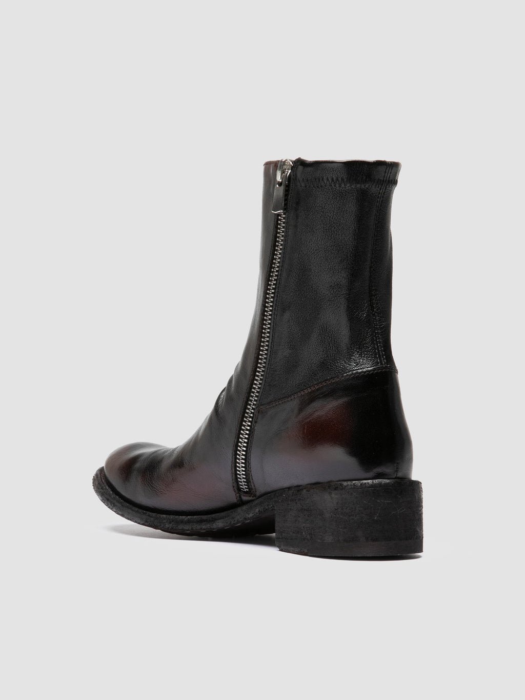 LISON 041 - Burgundy Leather Ankle Boots - image 4,side view
