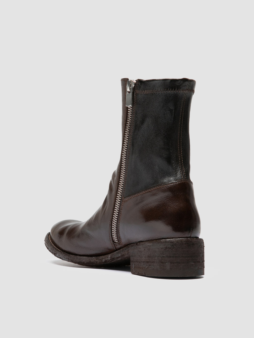 LISON 041 - Brown Leather Zipped Boots - image 4,side view