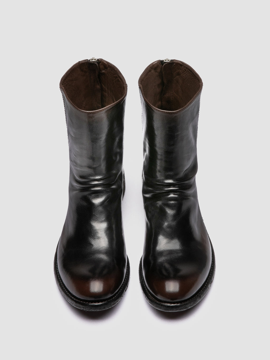 LISON 069 - Schwarze Stiefel aus Leder mit Reißverschluss - image 2,side view