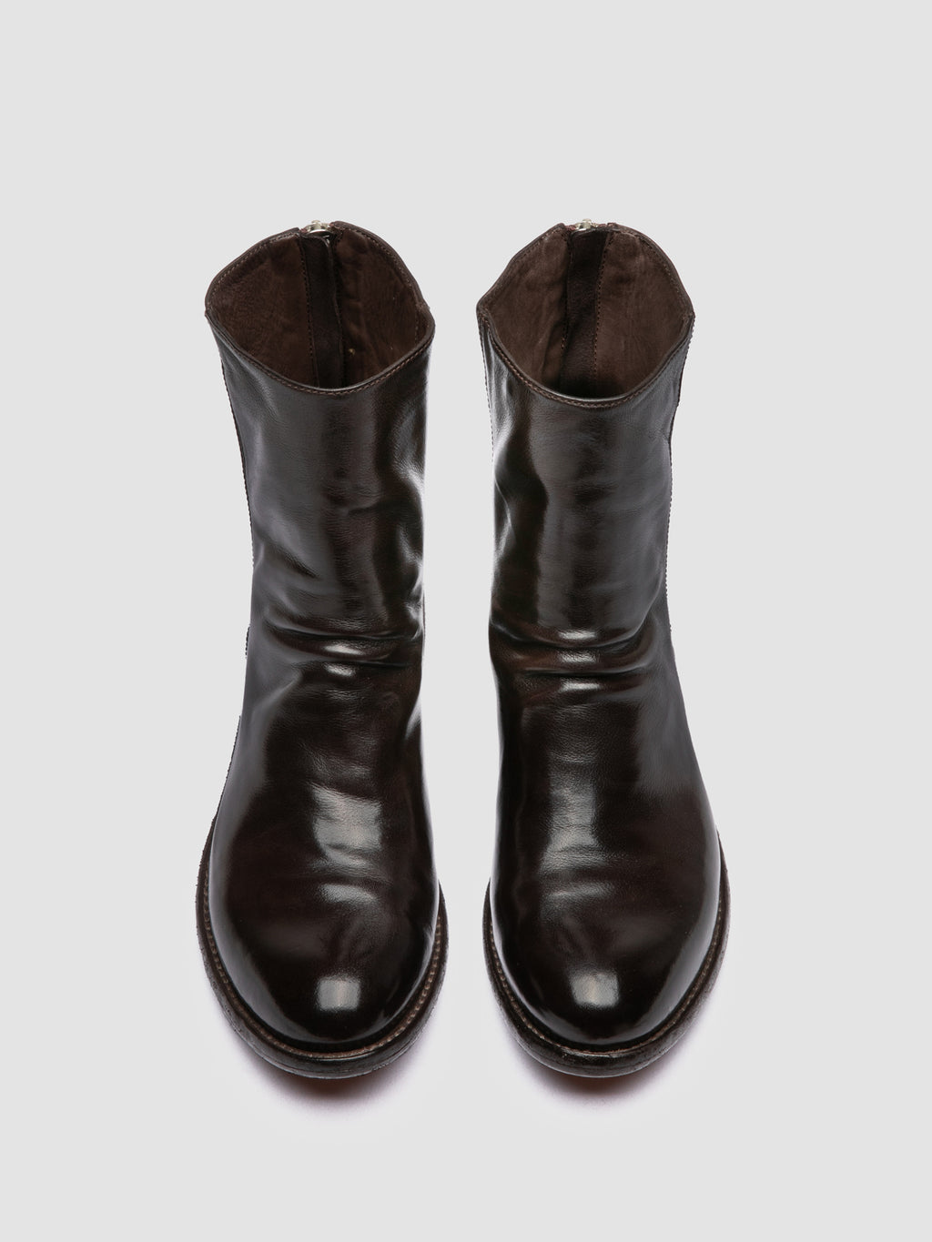 LISON 069 - Braune Stiefel aus Leder mit Reißverschluss - image 2,side view