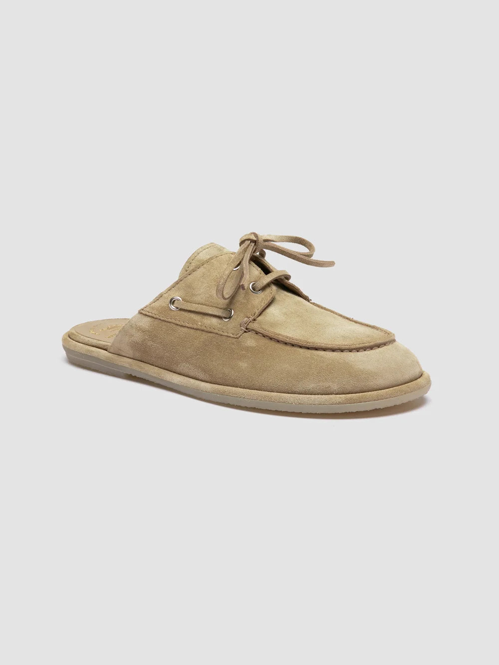 LOVE 106 - Beige Suede Mule Sandals - image 3,side view