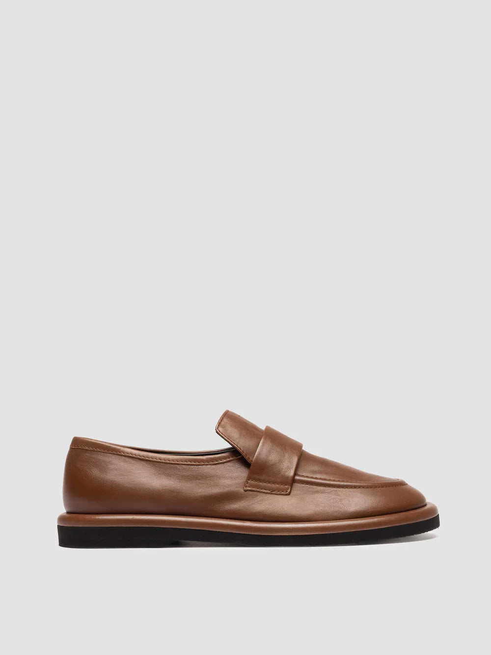 MARJORY 103 - Brown Leather Penny Loafers - image 1,side view