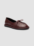 MARJORY 104 - Burgundy Leather Ballerina Shoes - thumb image 3,side view