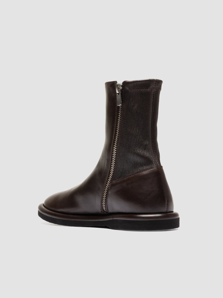 MARJORY 106 - Brown Leather Zipped Boots