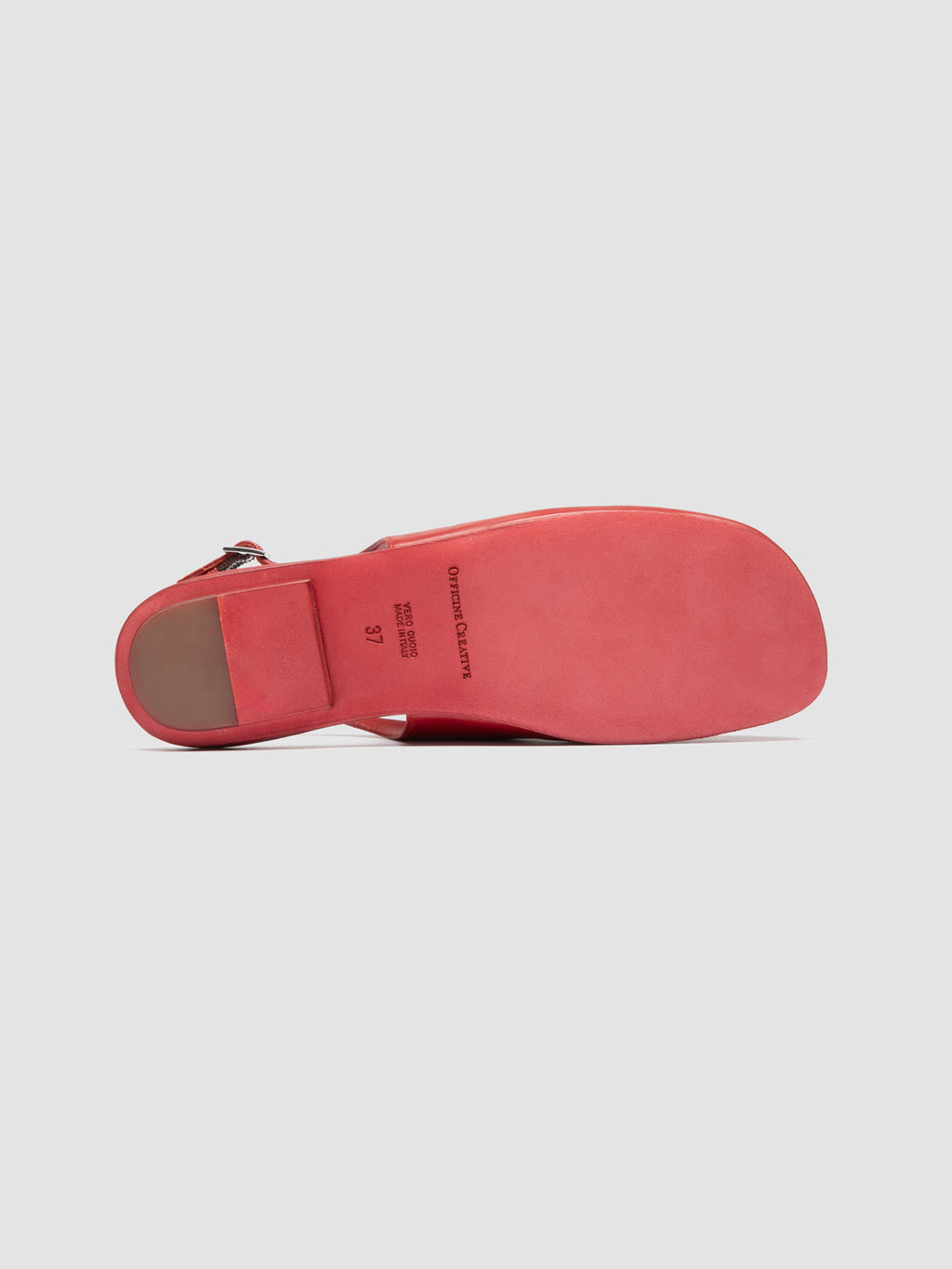 MEREDITH 001 - Rote Ledersandalen mit Fersenriemen - image 5,side view