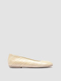 MEREDITH 003 - Ivory Leather Ballerina Shoes - thumb image 1,side view