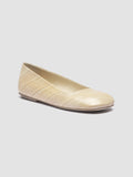 MEREDITH 003 - Ivory Leather Ballerina Shoes - thumb image 3,side view