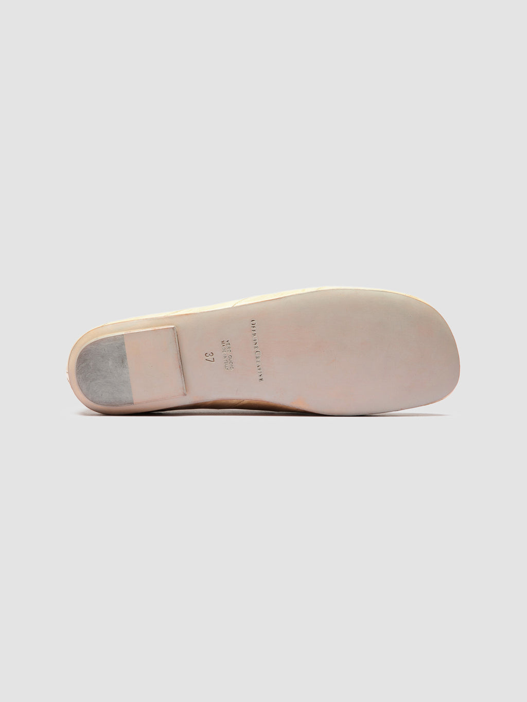 MEREDITH 003 - Ivory Leather Ballerina Shoes - image 5,side view