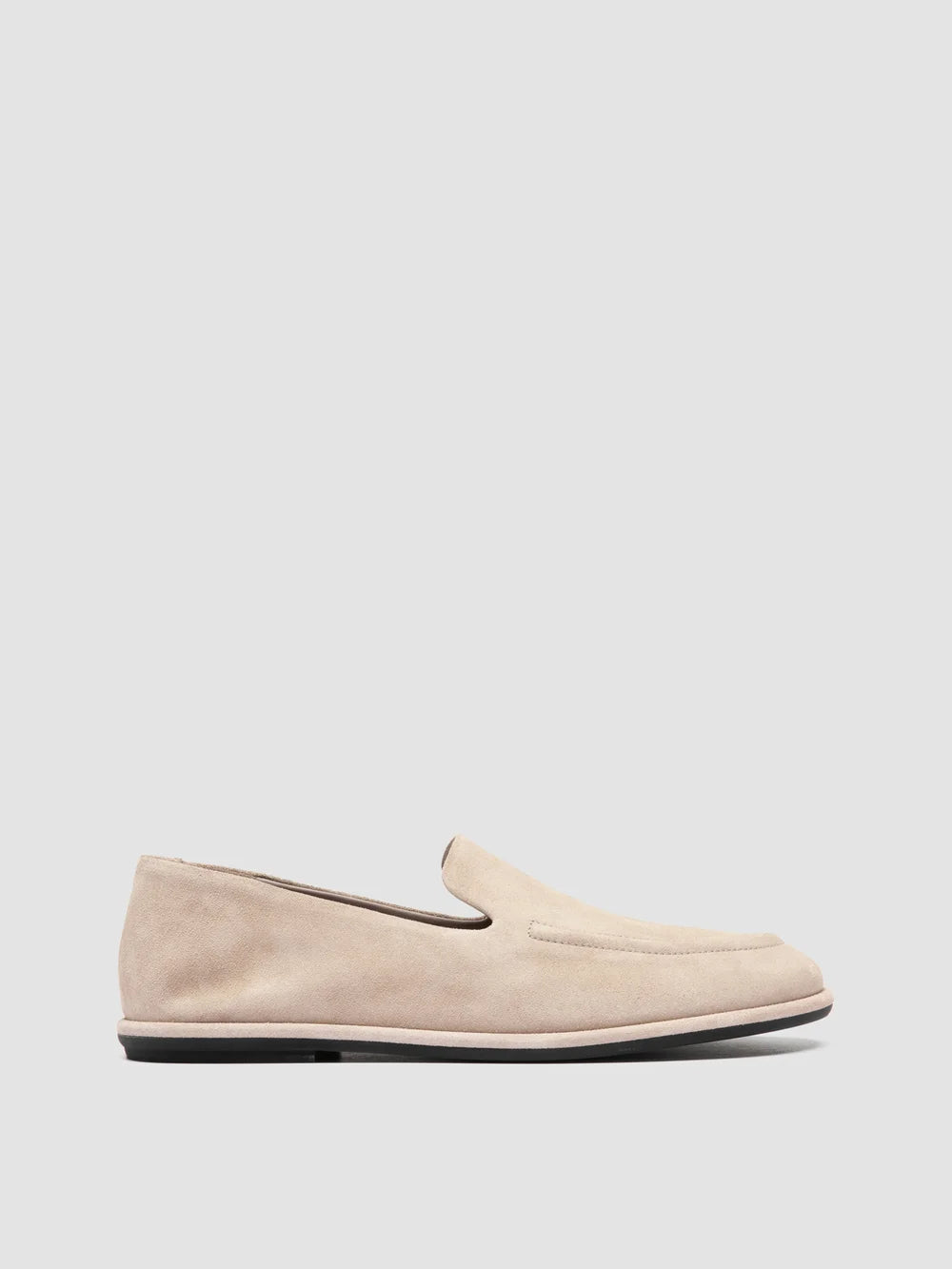 MIENNE 101 - Ivory Suede Loafers - image 1,side view