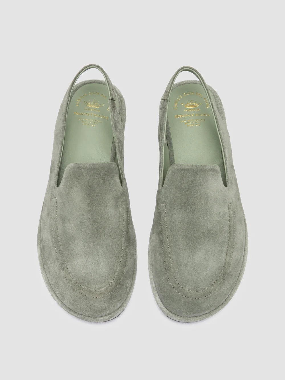 MIENNE 116 - Green Suede Slingback Sandals - image 2,side view