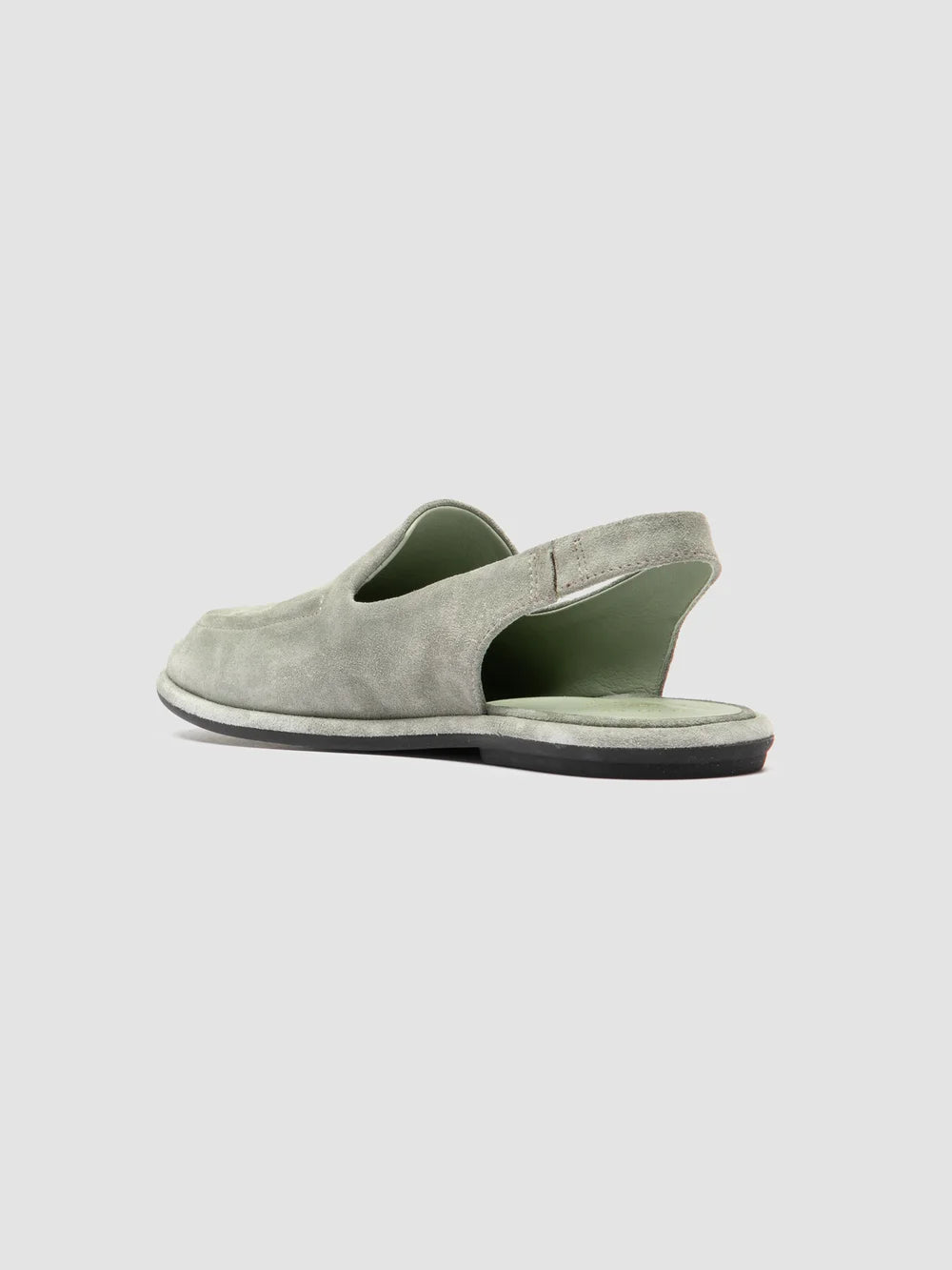 MIENNE 116 - Green Suede Slingback Sandals - image 4,side view