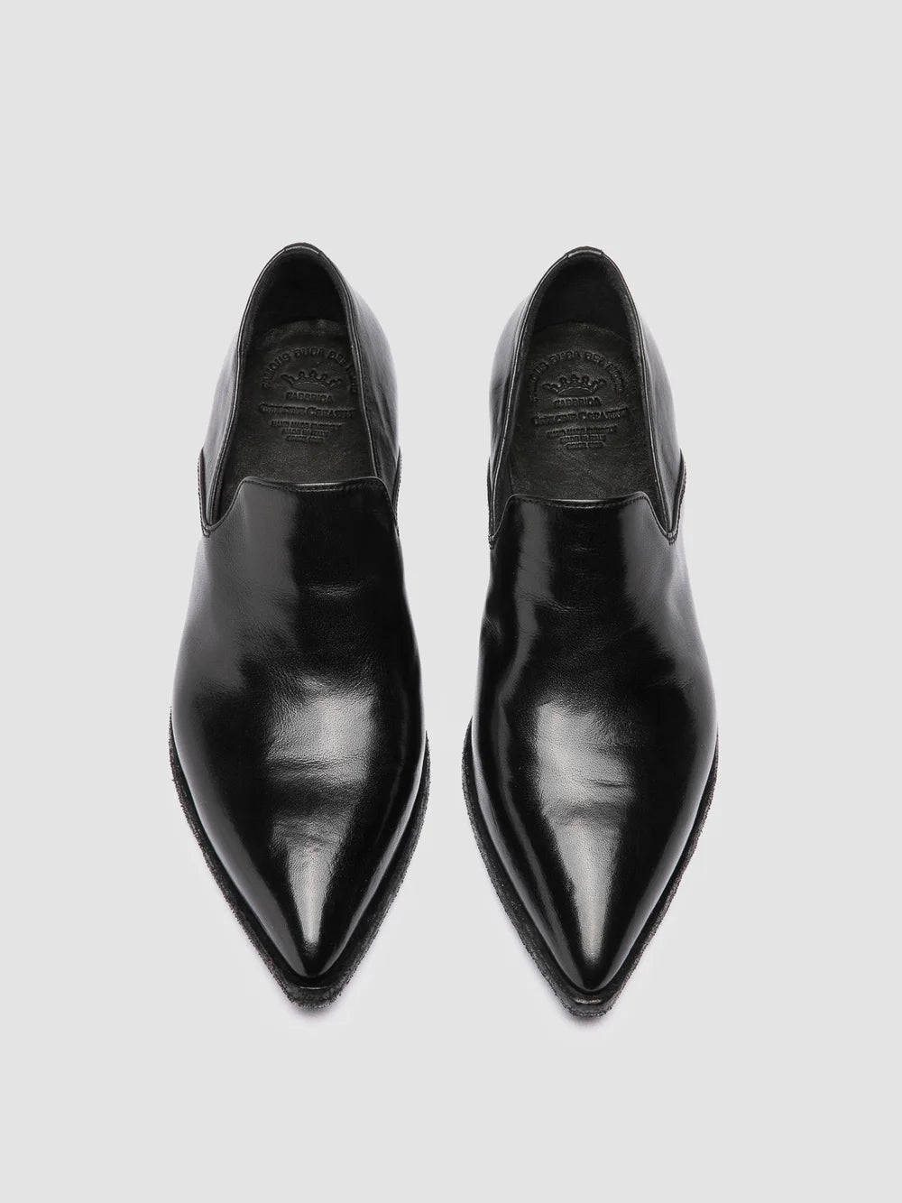 NOELIE DD 111 - Schwarze Penny-Slipper aus Leder - image 2,side view