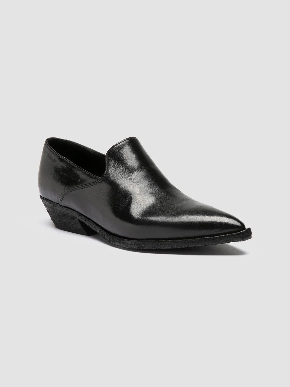 NOELIE DD 111 - Schwarze Penny-Slipper aus Leder - image 3,side view