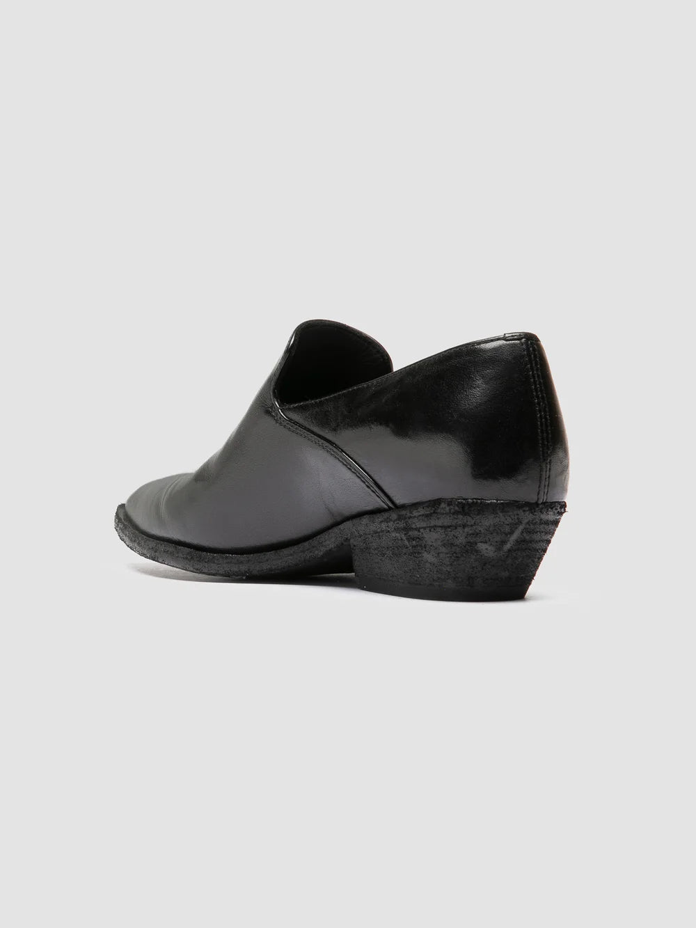 NOELIE DD 111 - Schwarze Penny-Slipper aus Leder - image 4,side view