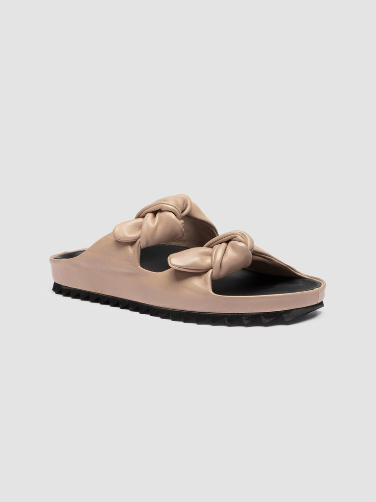 PELAGIE 021 - Ivory Leather Slide Sandals