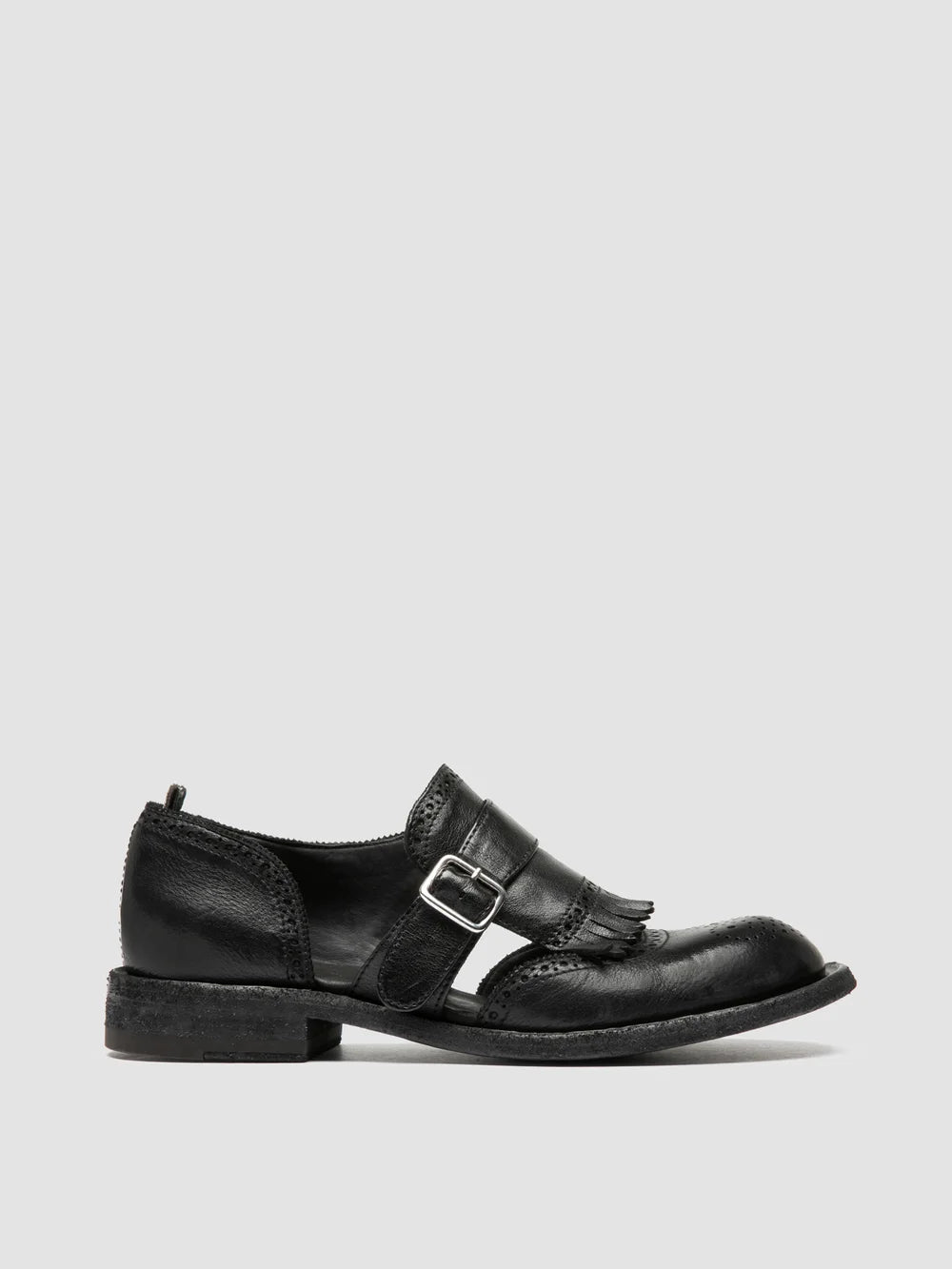 RUGGED 119 - Black Leather Monk shoes - image 1,side view