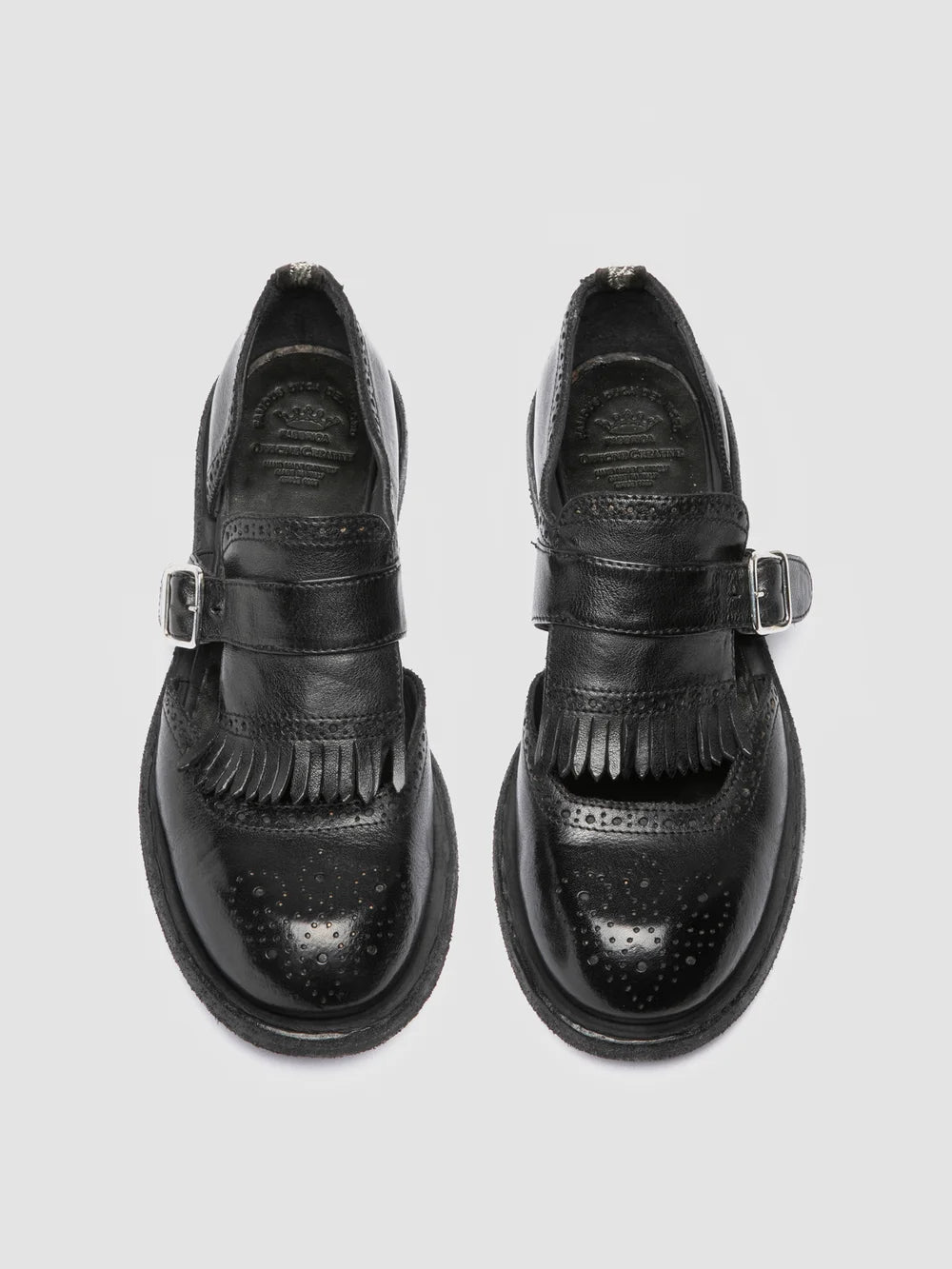 RUGGED 119 - Black Leather Monk shoes - image 2,side view
