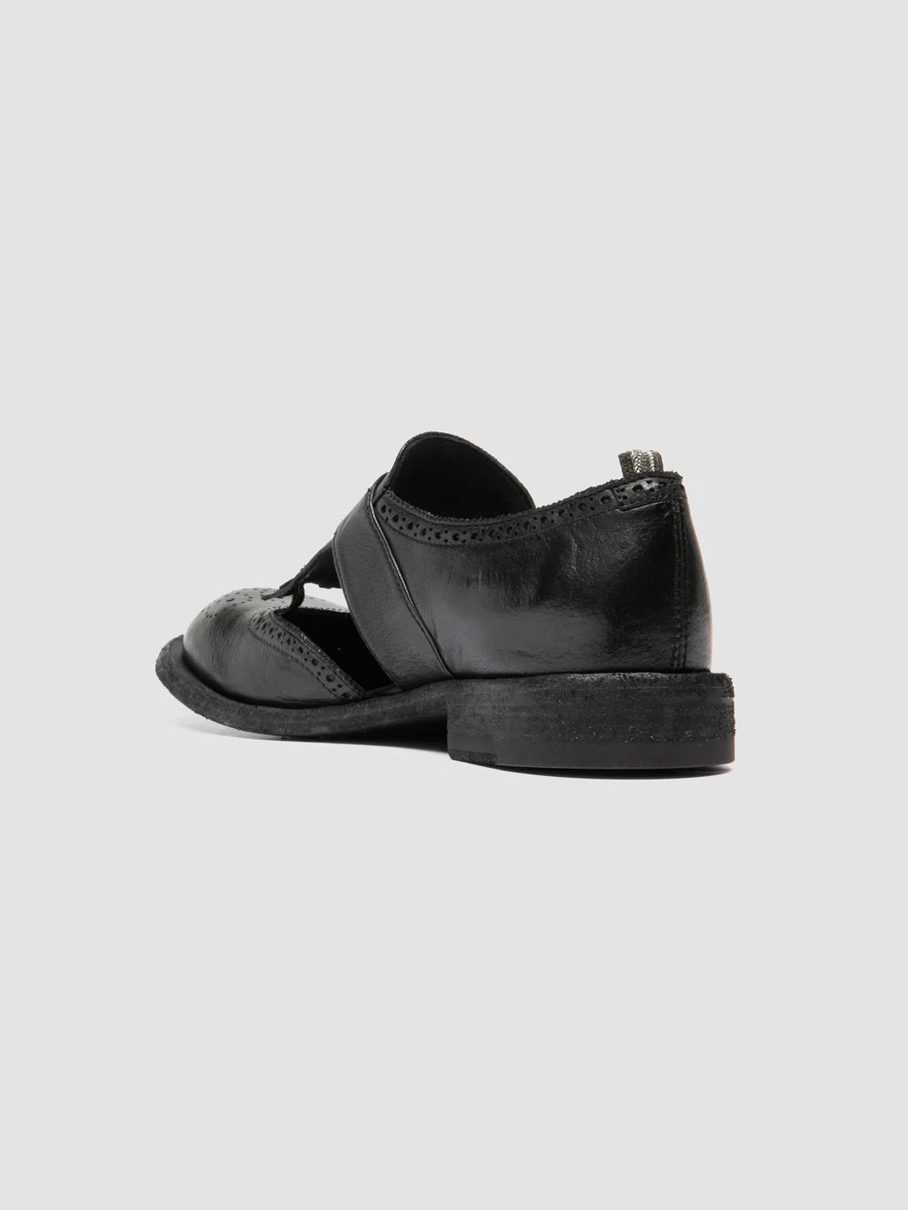 RUGGED 119 - Black Leather Monk shoes - image 4,side view