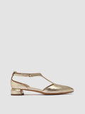 SAGE 103 - Goldfarbene Schuhe aus Leder mit T-Steg - thumb image 1,side view
