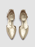SAGE 103 - Goldfarbene Schuhe aus Leder mit T-Steg - thumb image 2,side view