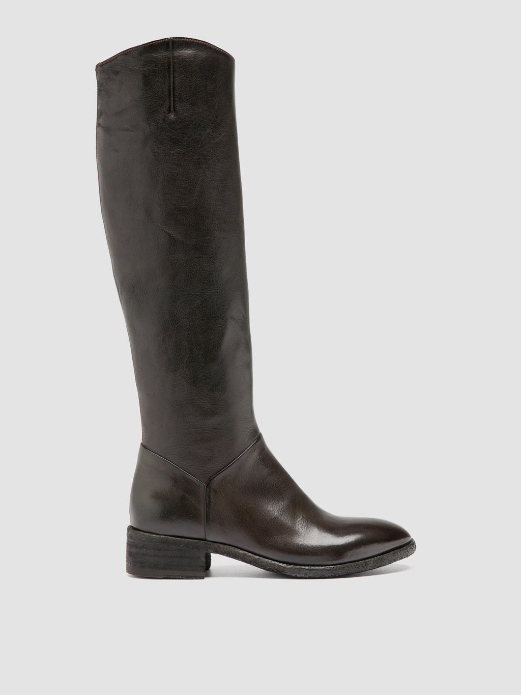 SELINE 039 - Grey Leather Zipped Boots - image 1,side view