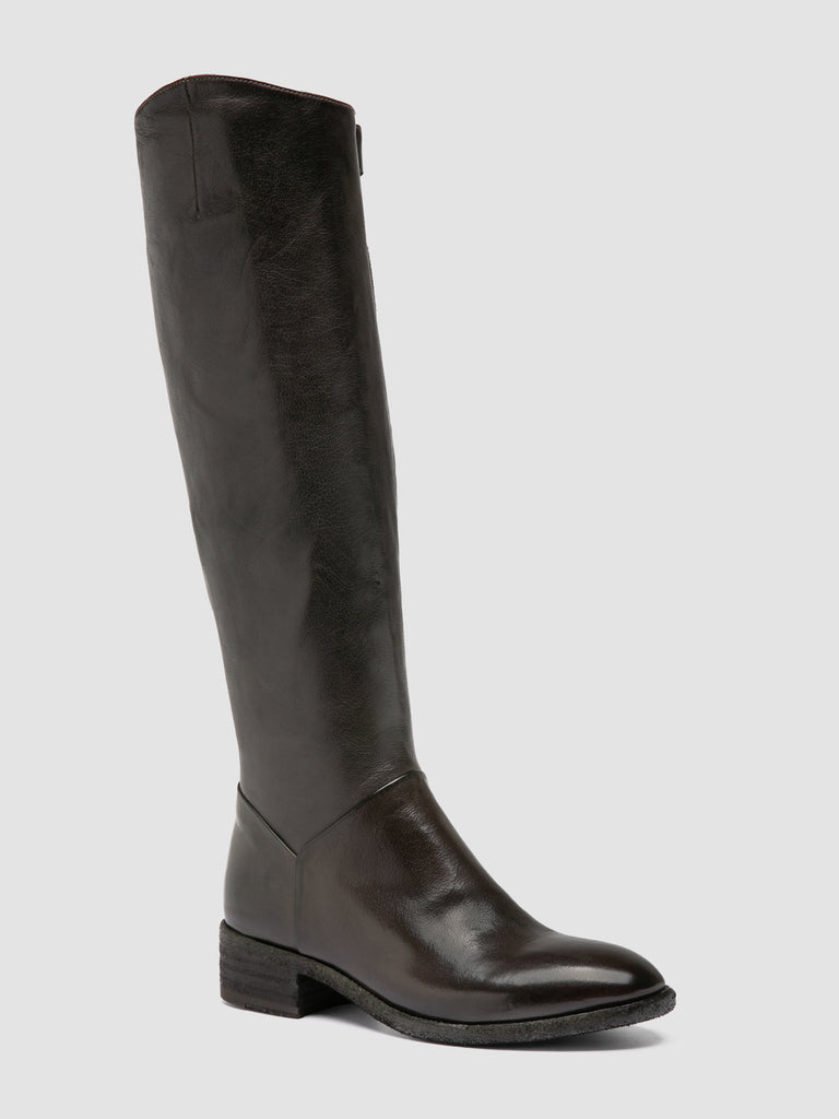 SELINE 039 - Grey Leather Zipped Boots