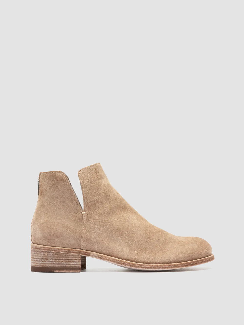 SHANTEL 003 - Graubraune Wildlederstiefel mit Reißverschluss - image 1,side view