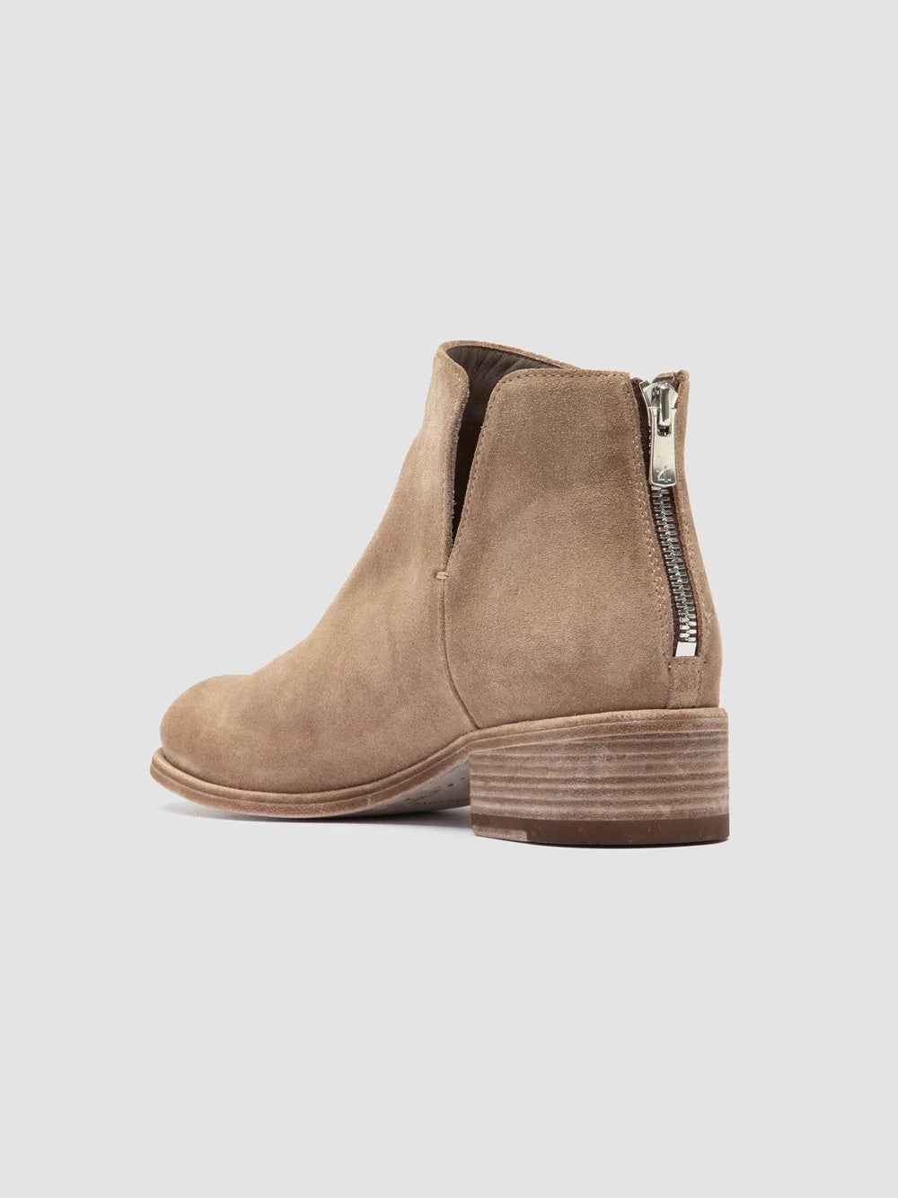 SHANTEL 003 - Graubraune Wildlederstiefel mit Reißverschluss - image 4,side view