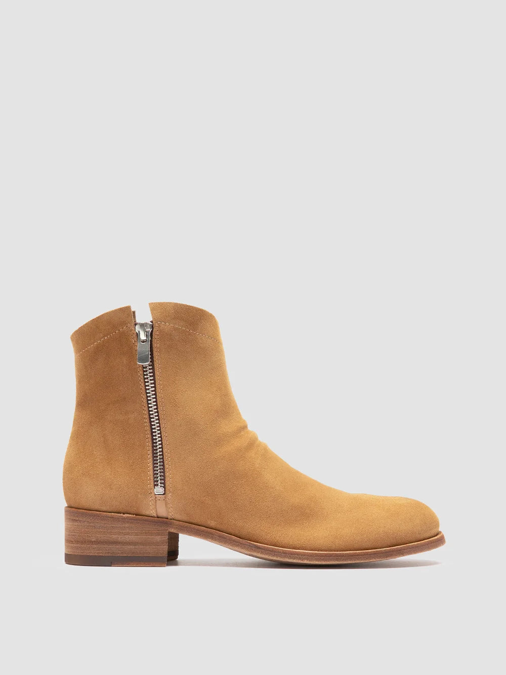 SHANTEL 004 - Camel Suede Zipped Boots - image 1,side view