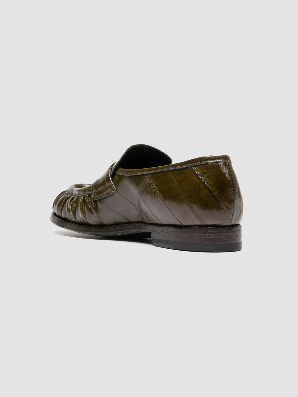 SOLITUDE 107 - Green Leather Penny Loafers - image 4,side view