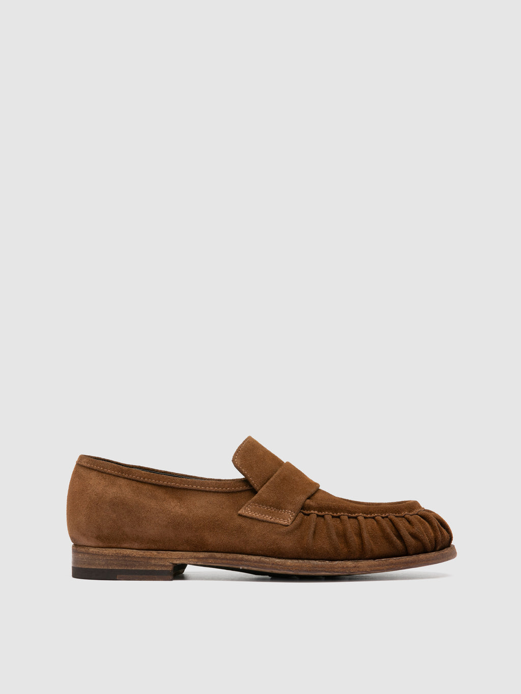 SOLITUDE 107 - Brown Suede Penny Loafers - image 1,side view