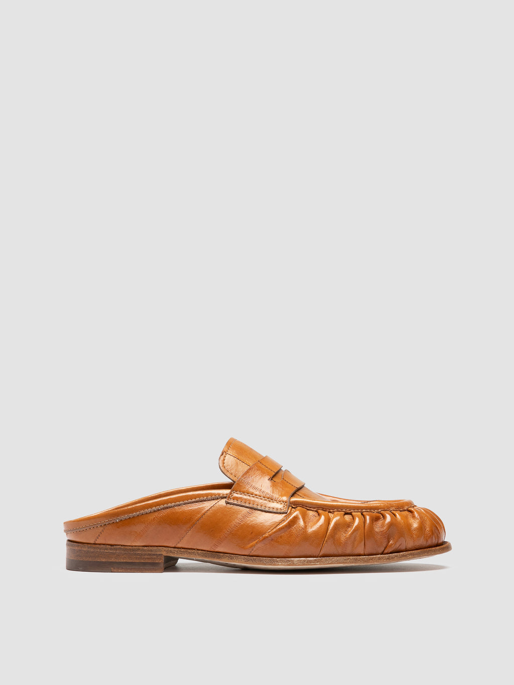 SOLITUDE 112 - Camel Leather Mule Sandals - image 1,side view