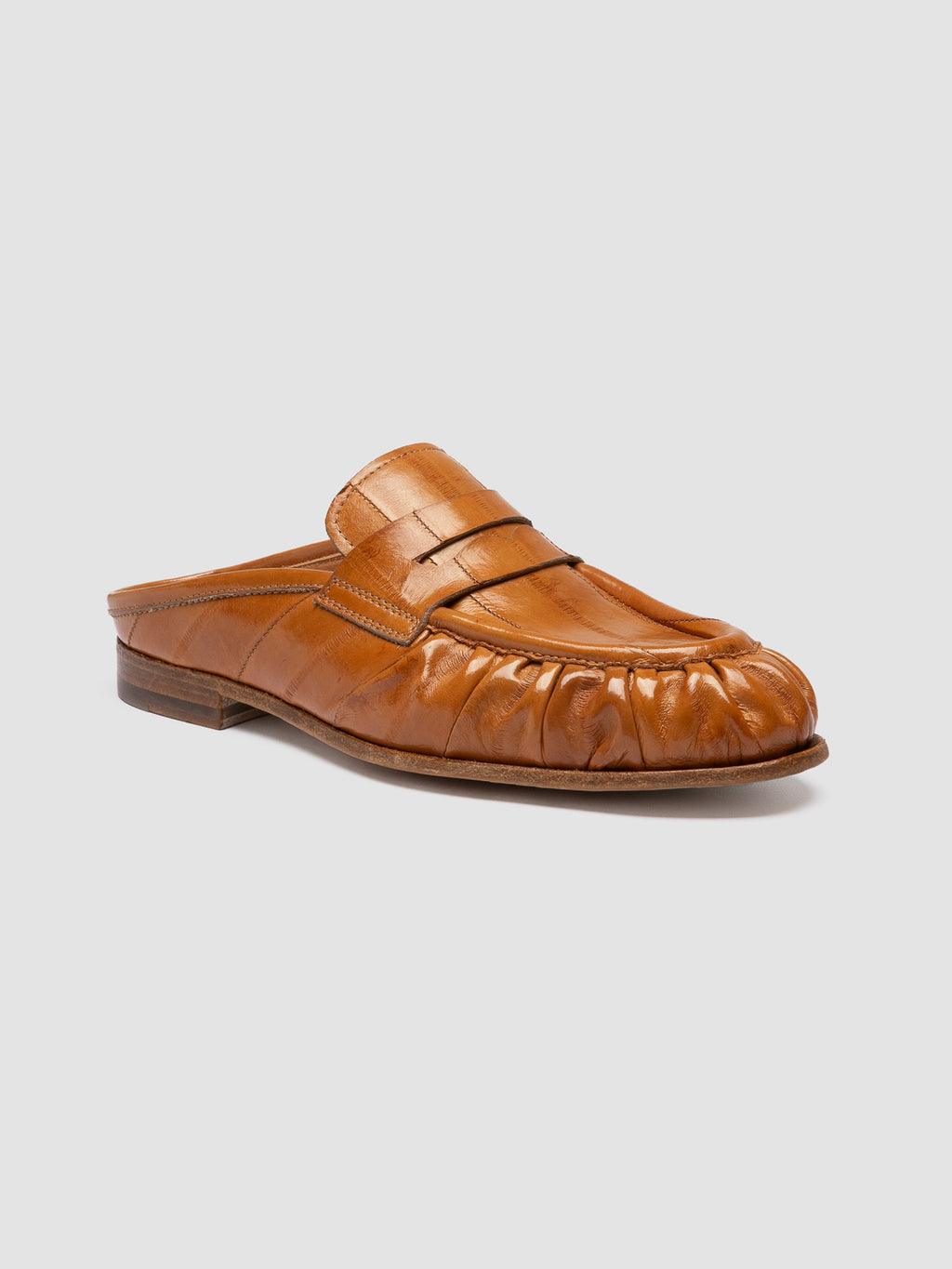 SOLITUDE 112 - Camel Leather Mule Sandals - image 3,side view