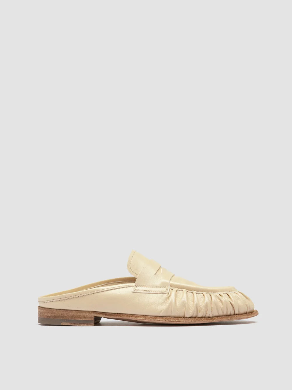 SOLITUDE 112 - Ivory Leather Mule Sandals - image 1,side view