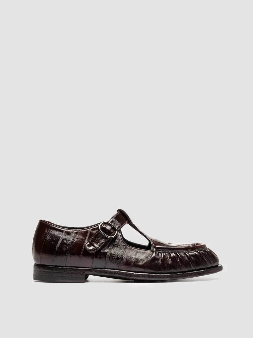SOLITUDE 115 - Brown Leather T-Bar Shoes - image 1,side view