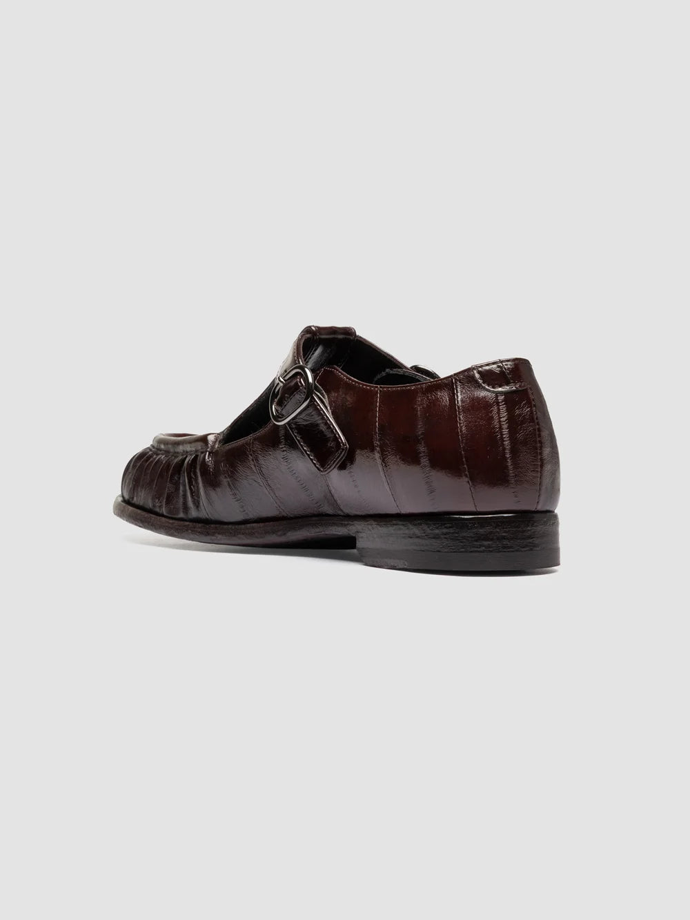 SOLITUDE 115 - Brown Leather T-Bar Shoes - image 4,side view