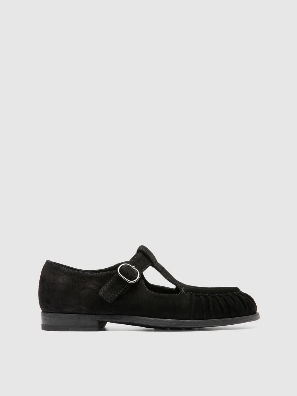 SOLITUDE 115 - Black Suede T-Bar Shoes - image 1,side view