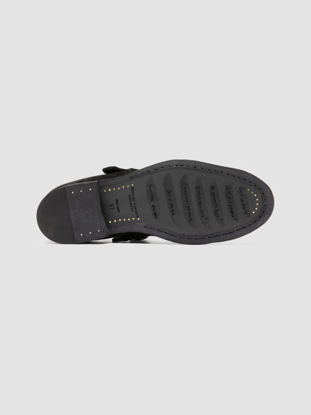 SOLITUDE 115 - Black Suede T-Bar Shoes - image 5,side view