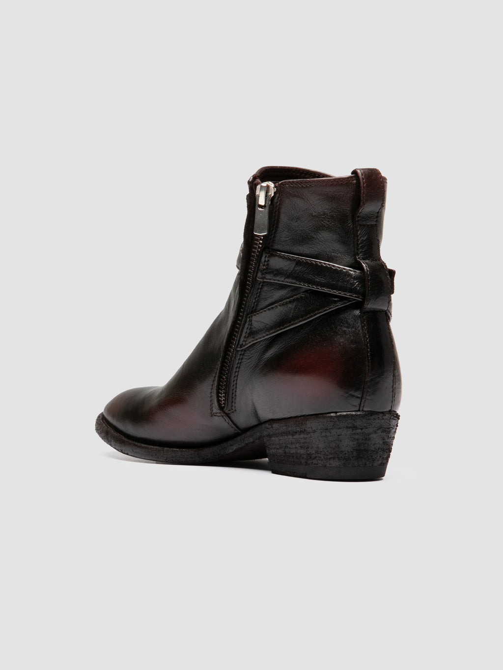 SONEGAL DD 002 - Brown Leather Zip Boots - image 4,side view