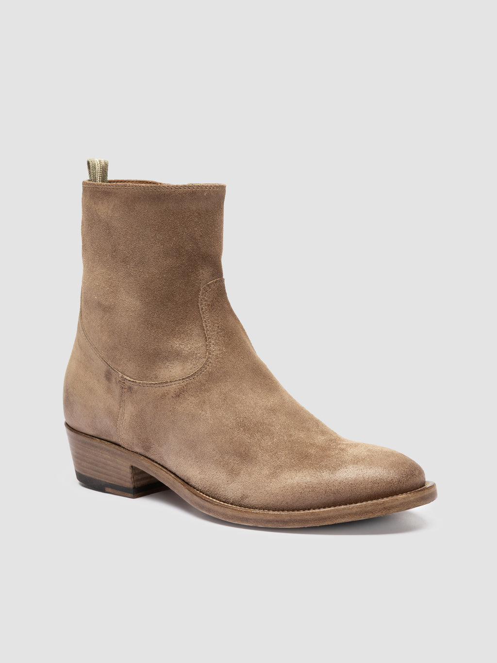 SONEGAL DD 003 - Brown Suede Zip Boots - image 3,side view