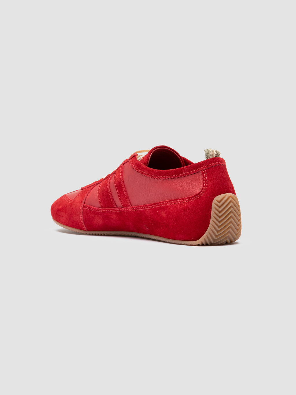 SUBSIDE 102 - Red Leather and Suede Low-Top Sneakers - image 4,side view
