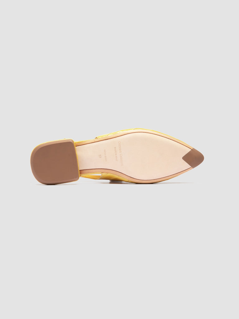 SUE 007 - Yellow Leather Slingback Sandals