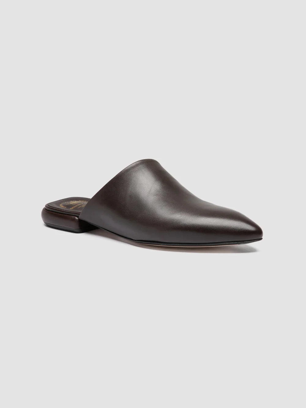 SUE 014 - Braune Pantoletten aus Leder - image 3,side view