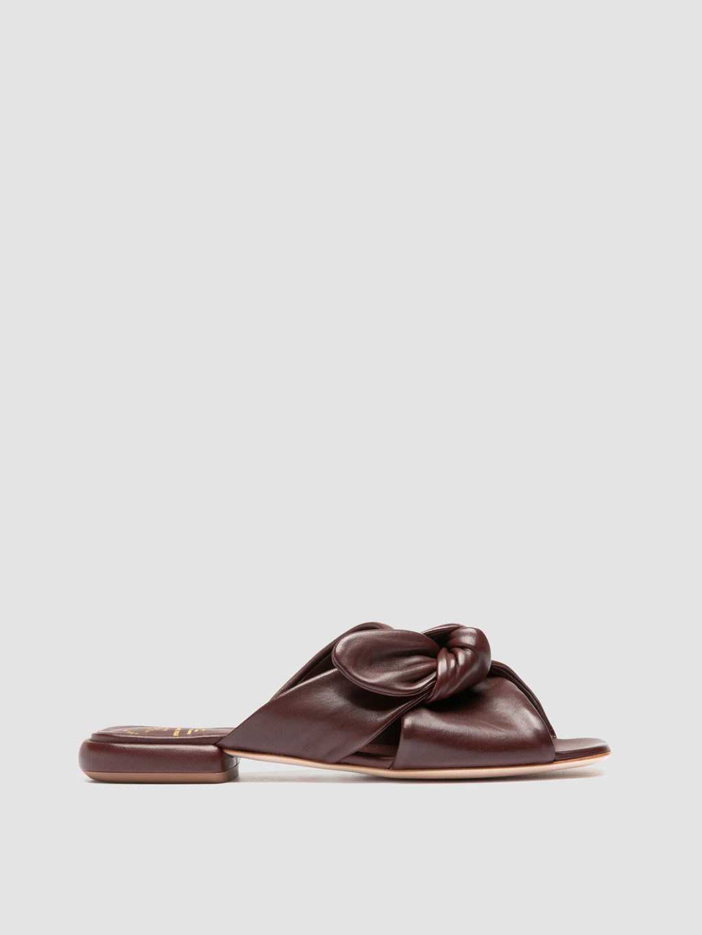 SUKI 007 - Burgundy Leather Slide Sandals - image 1,side view