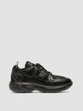 SUPURBIA 101 - Black Leather & Mesh Low Top Sneakers - thumb image 1,side view