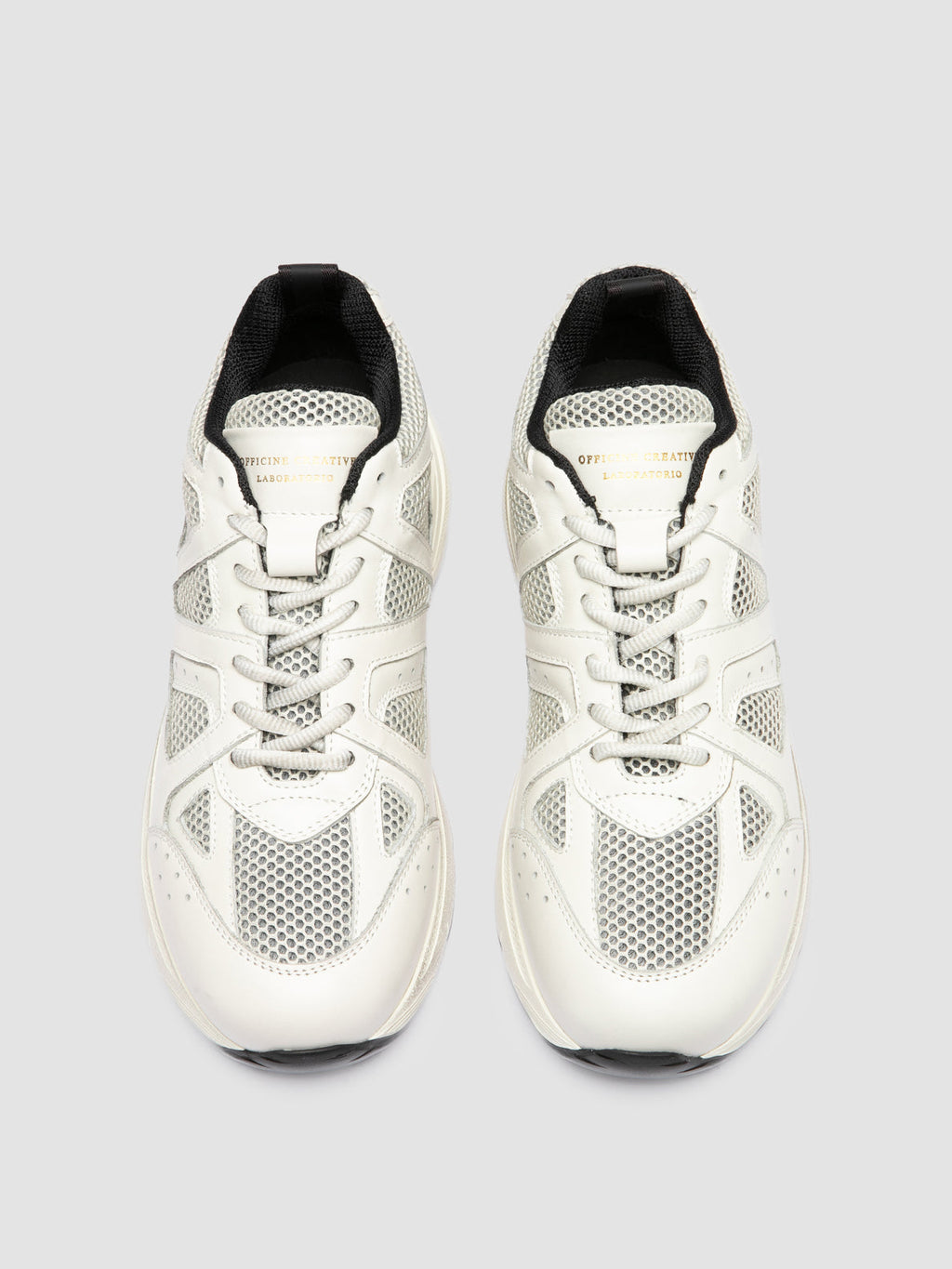 SUPURBIA 101 - Weiße Low-Top-Sneaker aus Leder und Mesh - image 2,side view