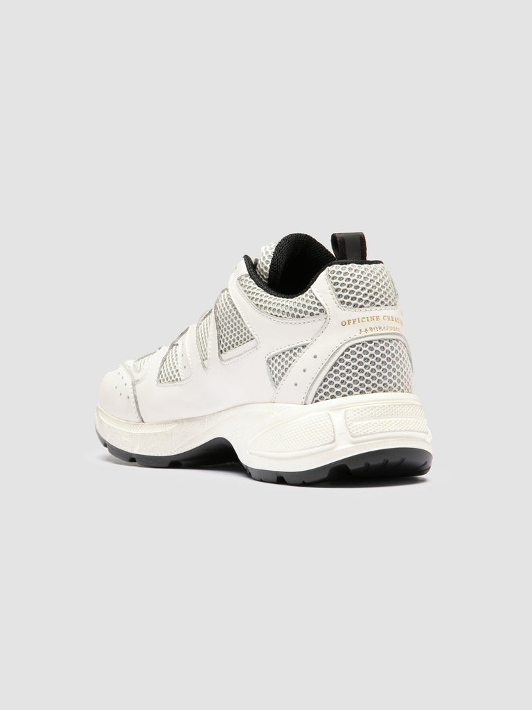 SUPURBIA 101 - White Leather & Mesh Low Top Sneakers