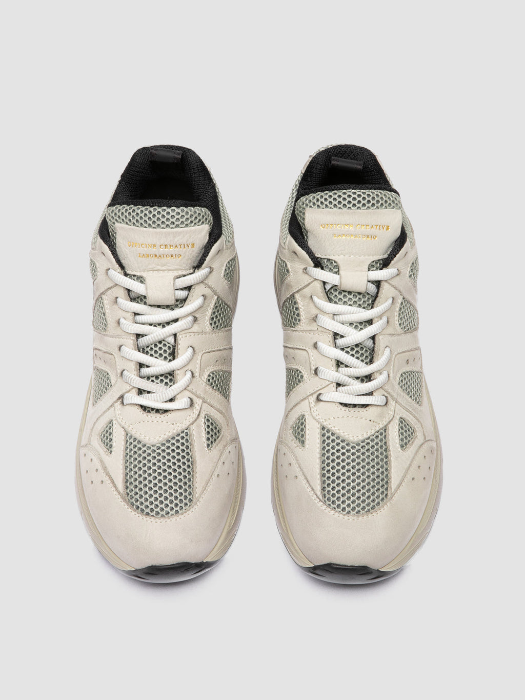 SUPURBIA 101 - Weiße Low-Top-Sneaker aus Leder und Wildleder - image 2,side view